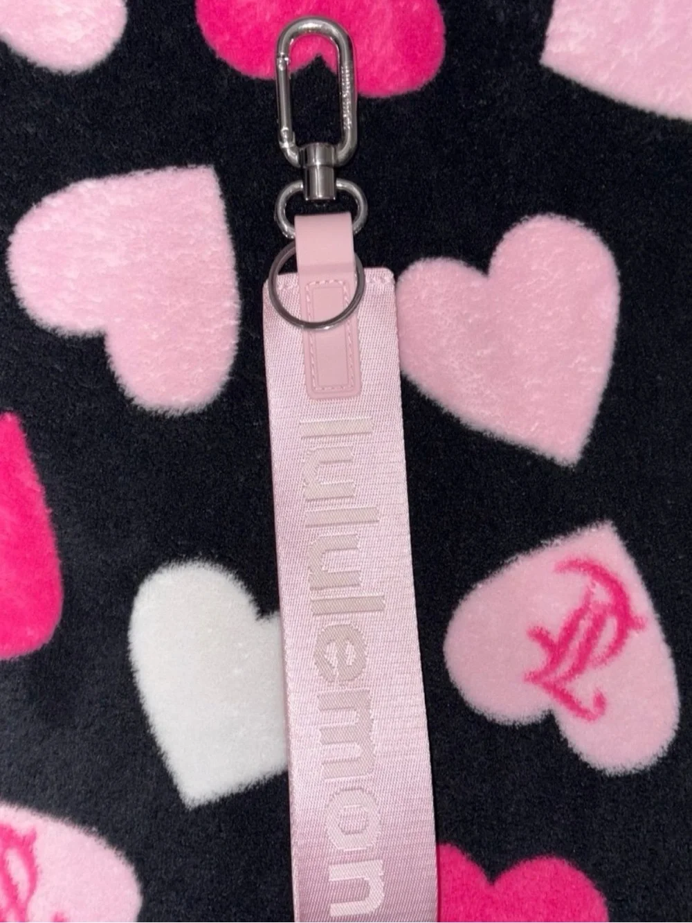 Discontinued lululemon pink peony/ White opal Never lost keychain
